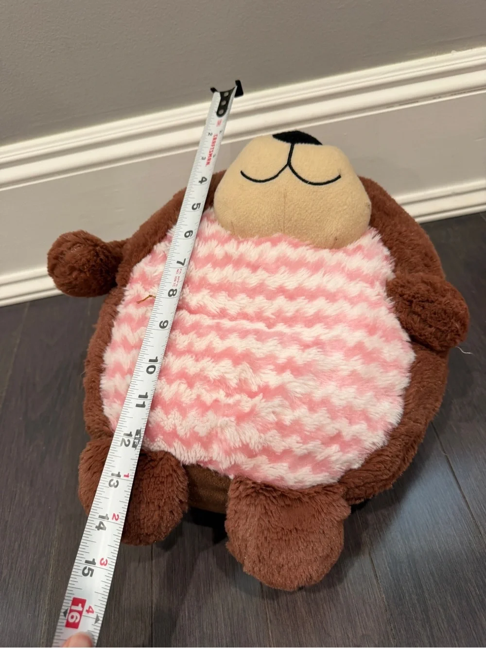 Brown 14” in Plush Bear with Pink Chevron Belly Stuffed Animal Kids Toddler